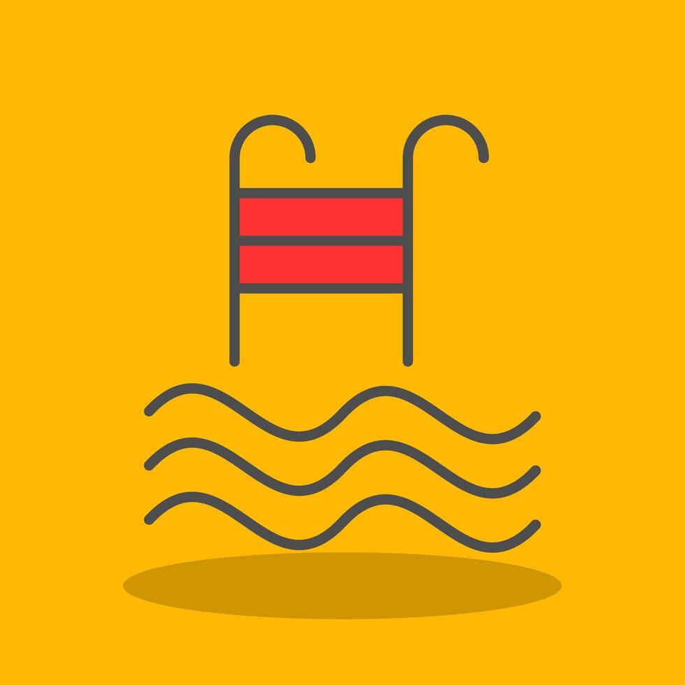 Swimming Pool Filled Shadow Icon vector