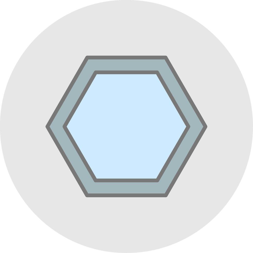 Hexagon Line Filled Light Icon vector