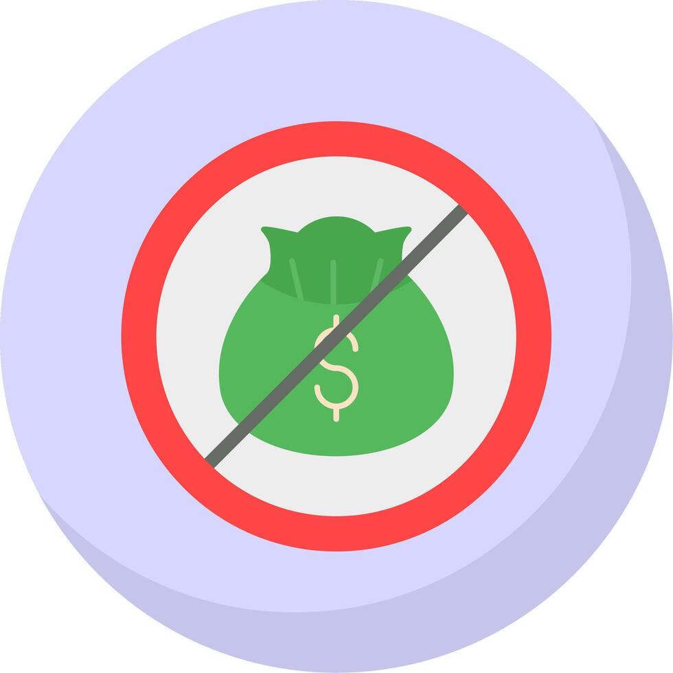 No Money Flat Bubble Icon vector