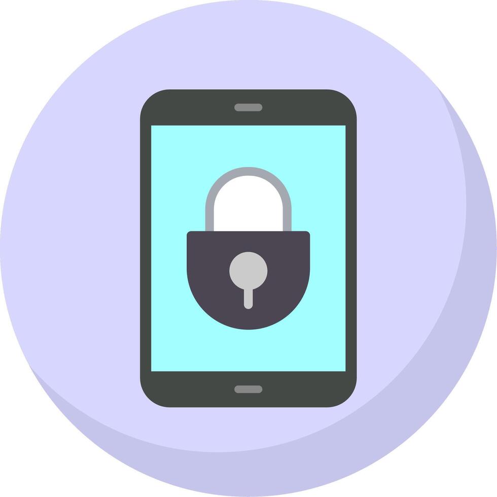 Mobile Security Flat Bubble Icon vector