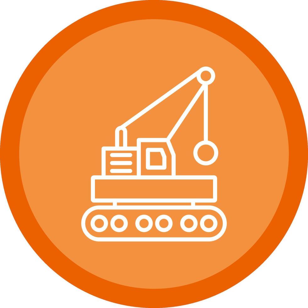 Wrecking Ball Line Multi Circle Icon vector