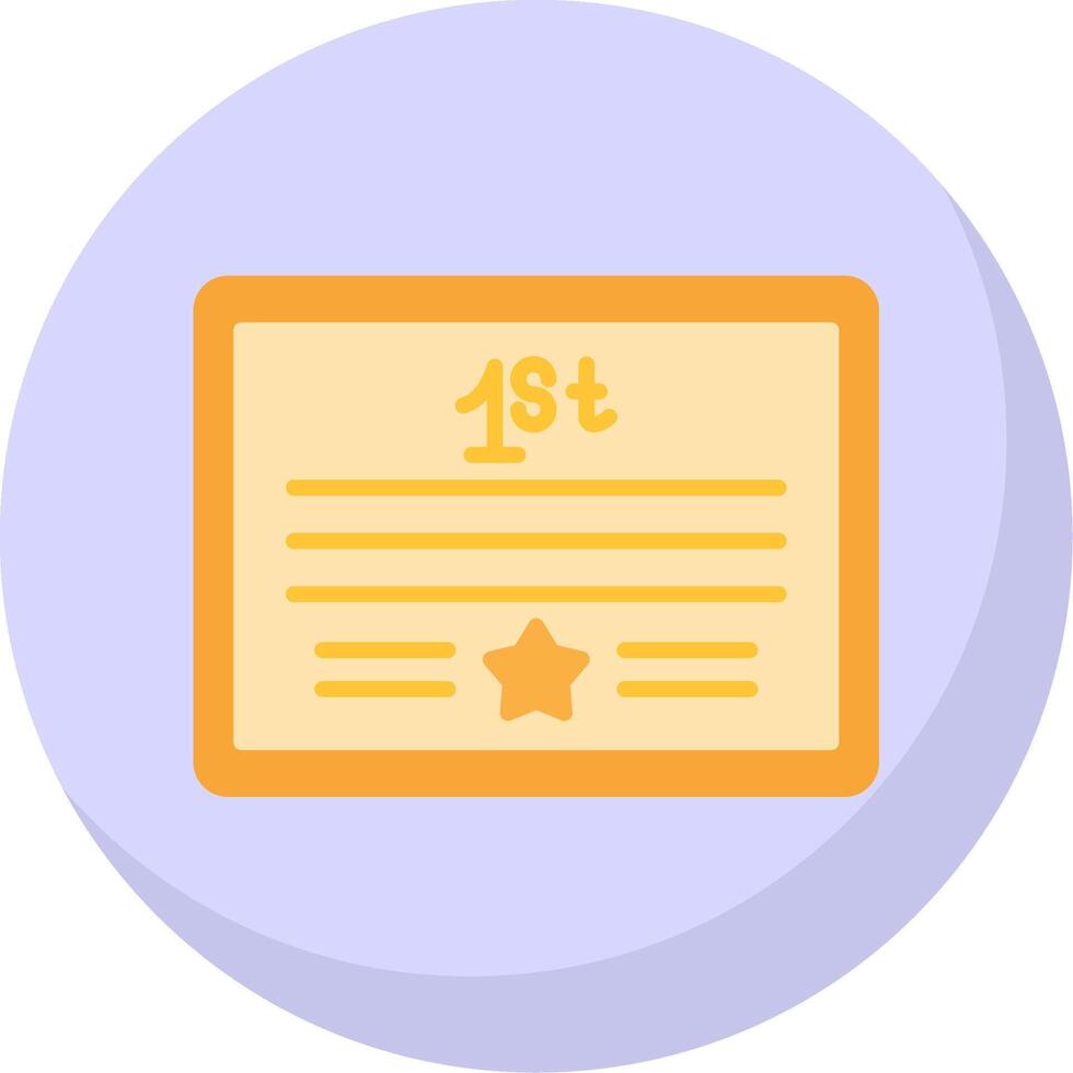 Certificate Flat Bubble Icon vector