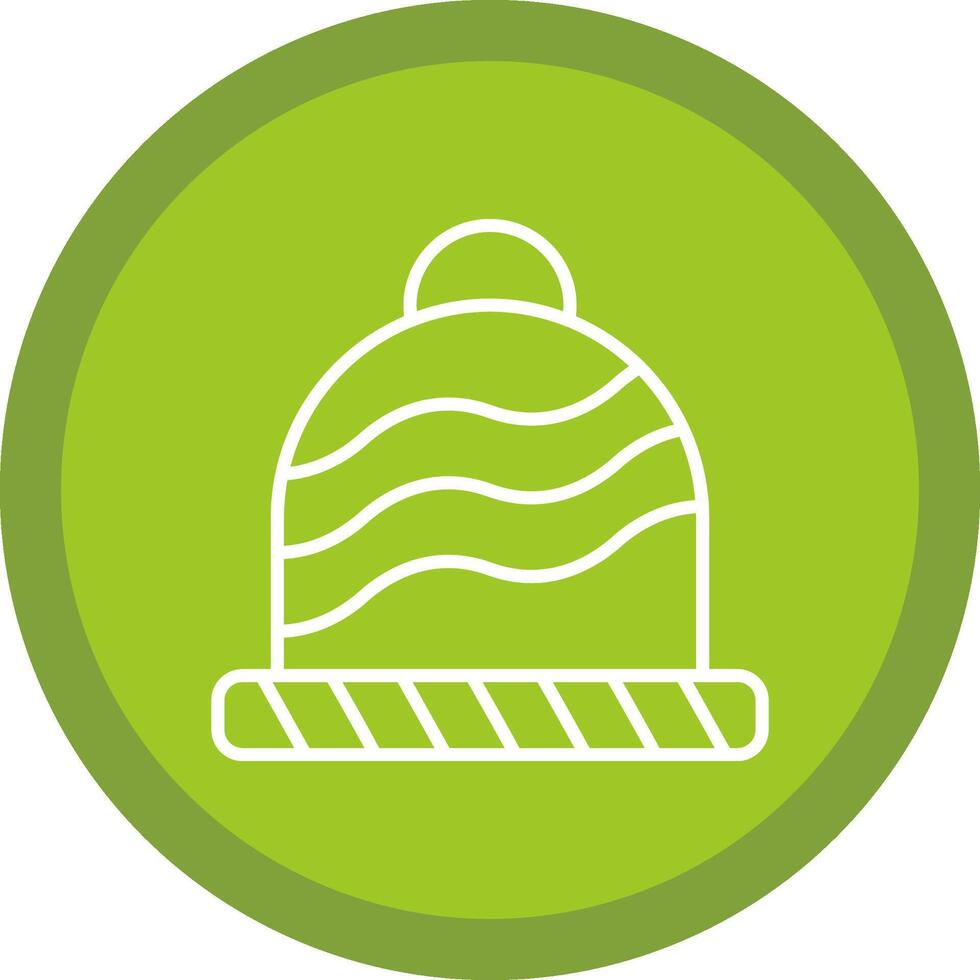 Wool Hat Line Multi Circle Icon vector