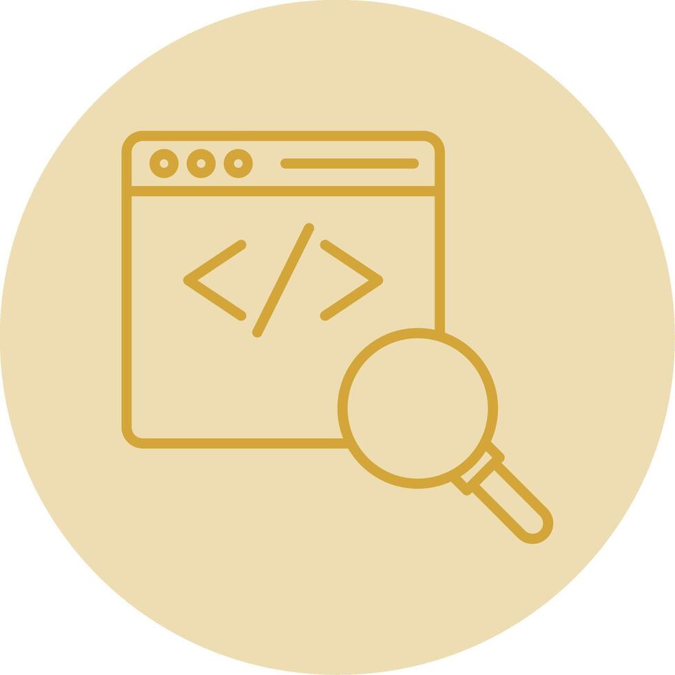 Code Review Line Yellow Circle Icon vector