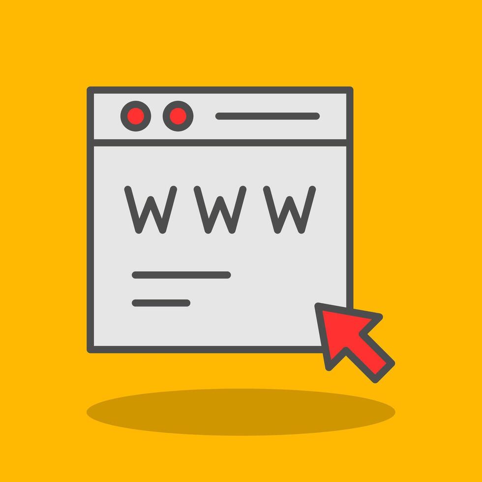 Web Page Filled Shadow Icon vector
