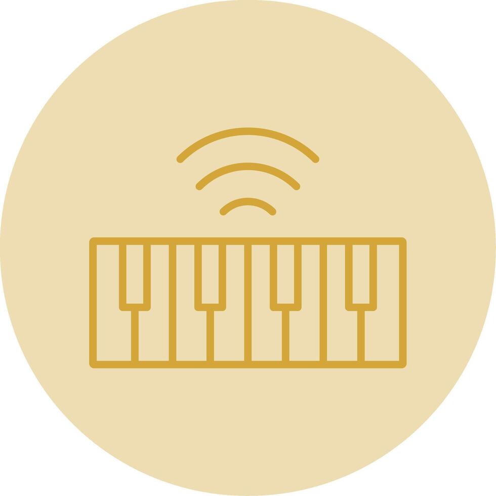 Keyboard Line Yellow Circle Icon vector