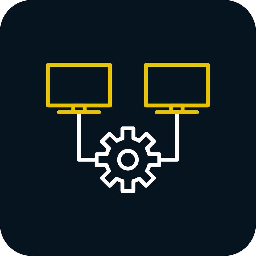 Multitask Line Red Circle Icon vector