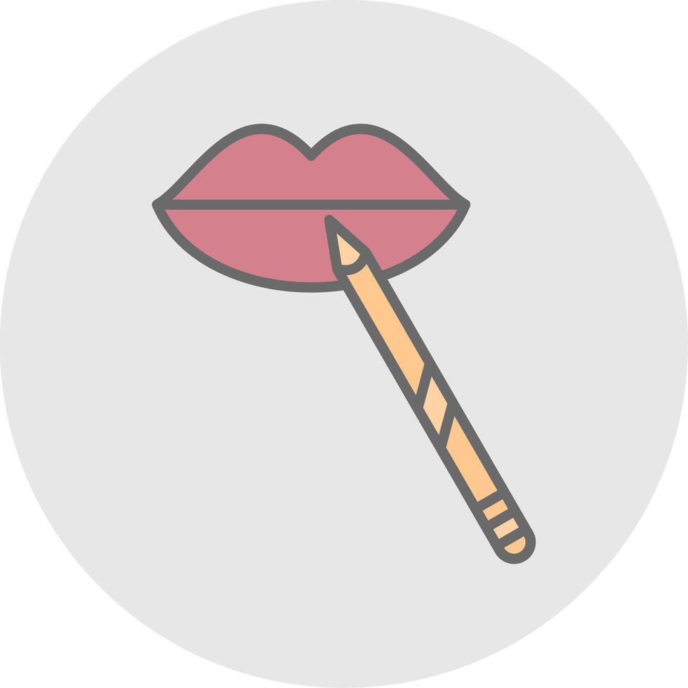 Lip Makeup Line Filled Light Icon vector