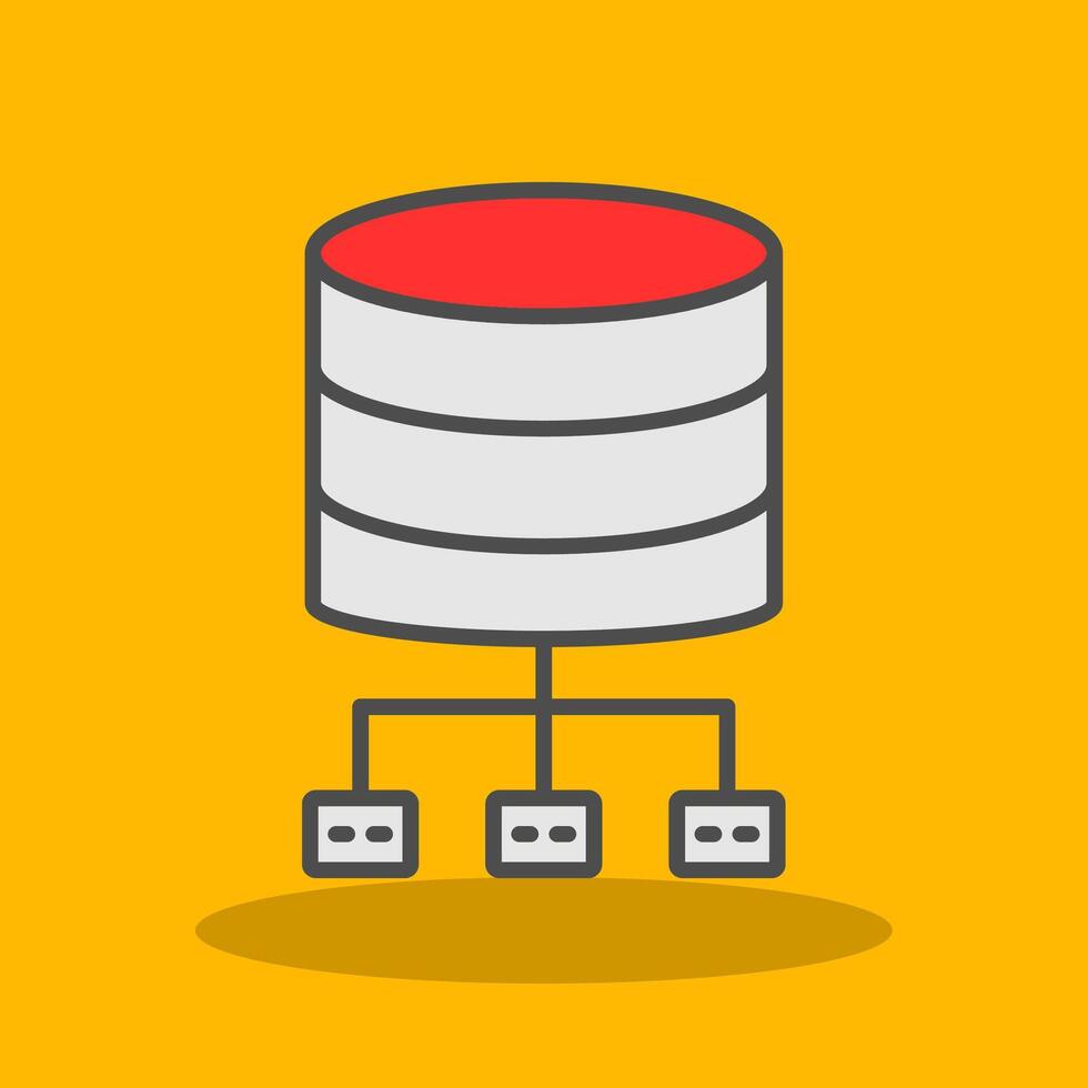 Database Architecture Filled Shadow Icon vector