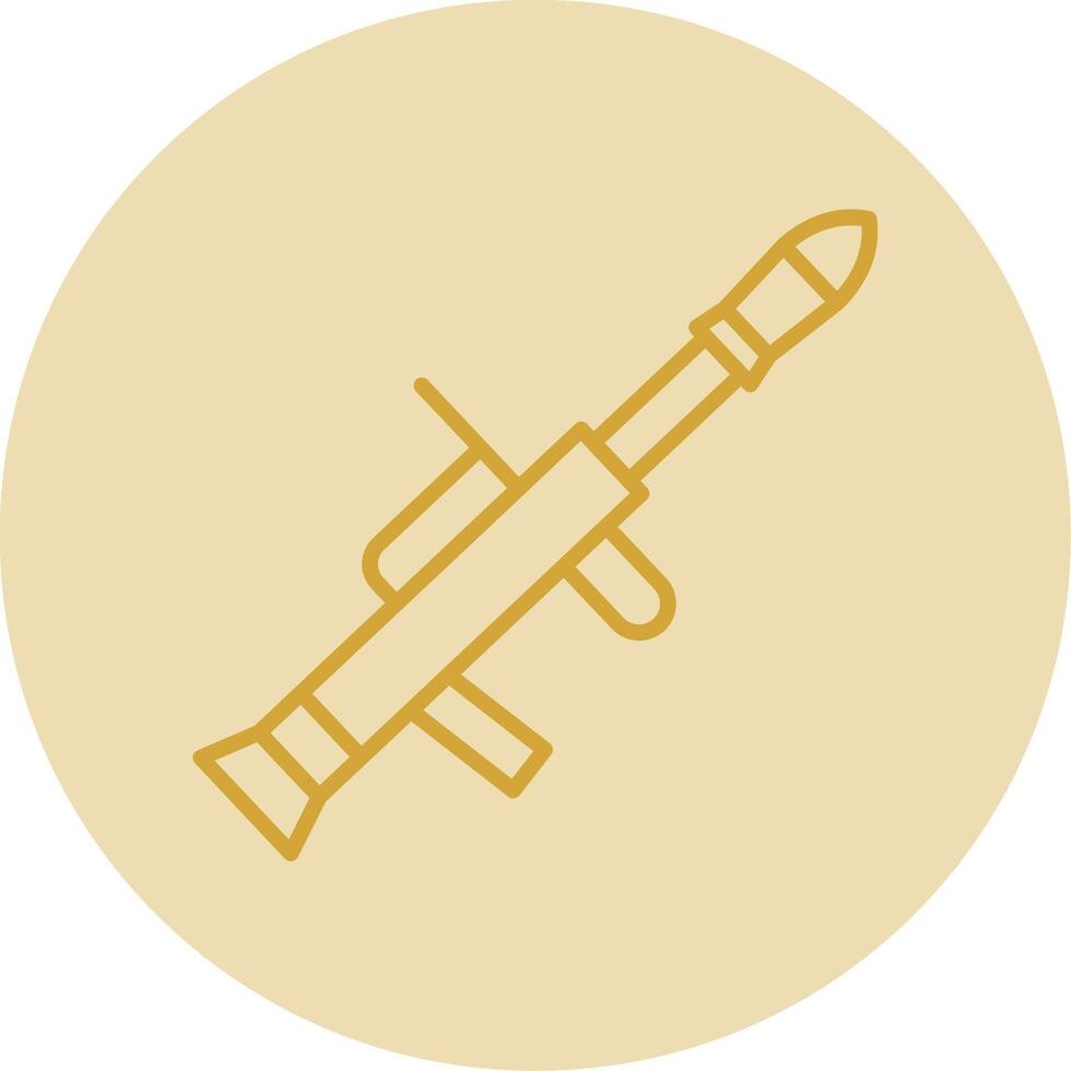 Gun Line Yellow Circle Icon vector