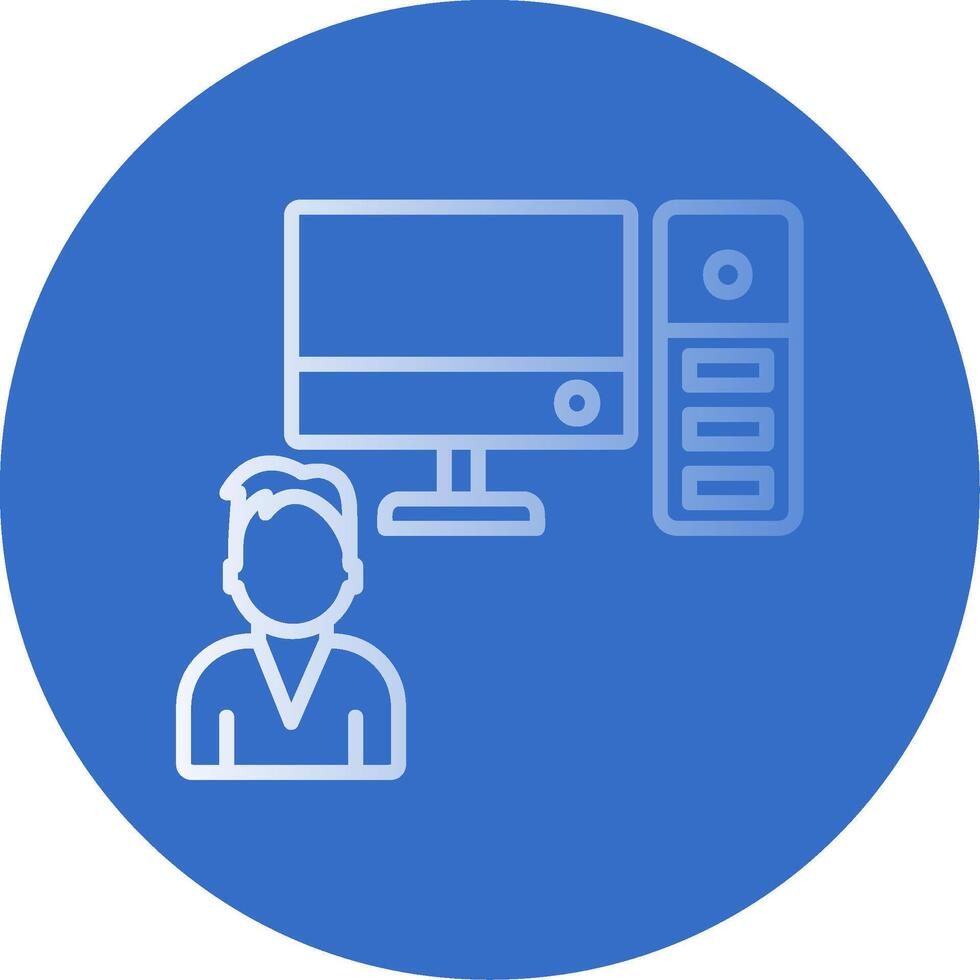 System Worker Flat Bubble Icon vector