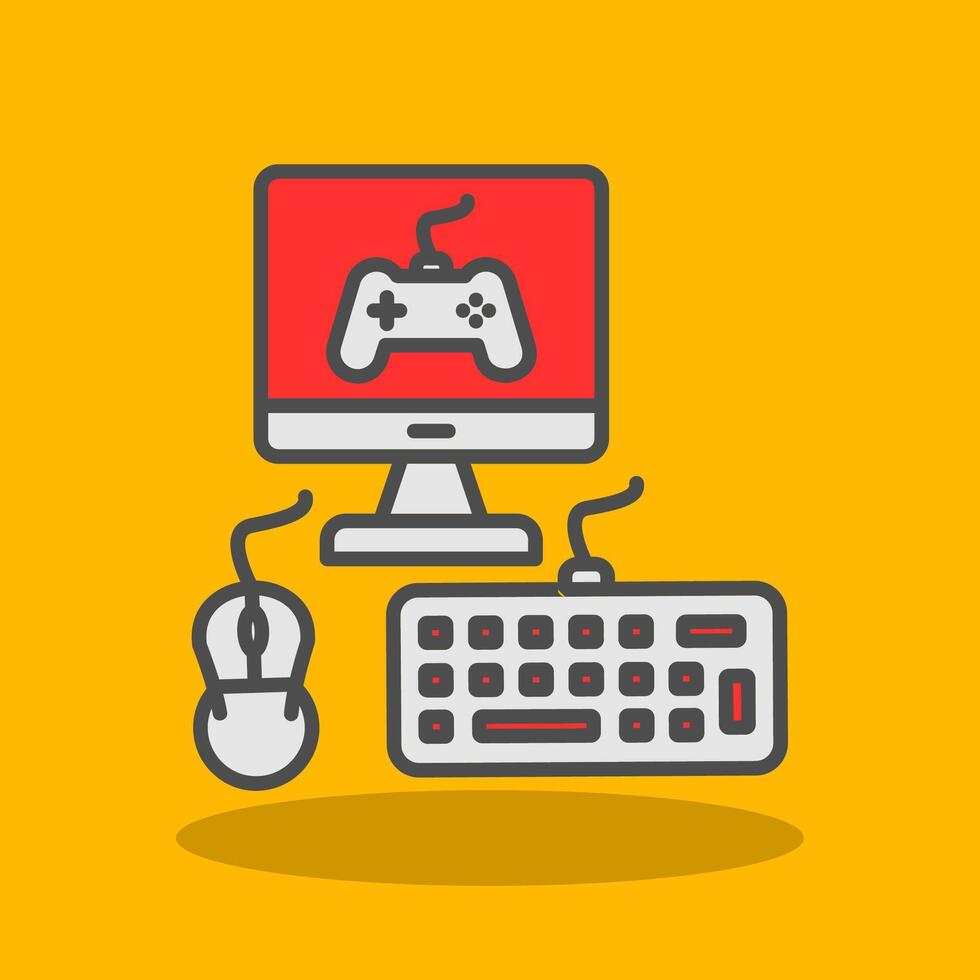 Pc Filled Shadow Icon vector