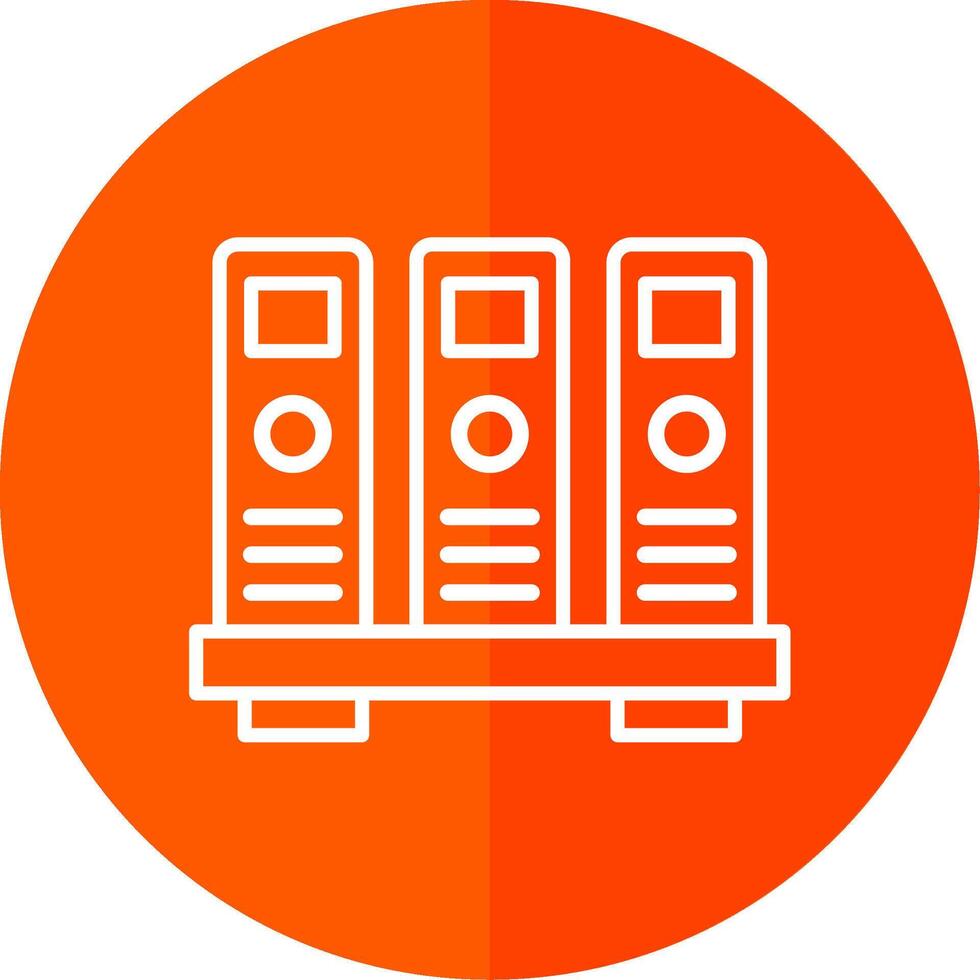 Folder Line Red Circle Icon vector