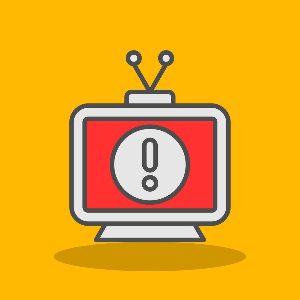 Television Filled Shadow Icon vector