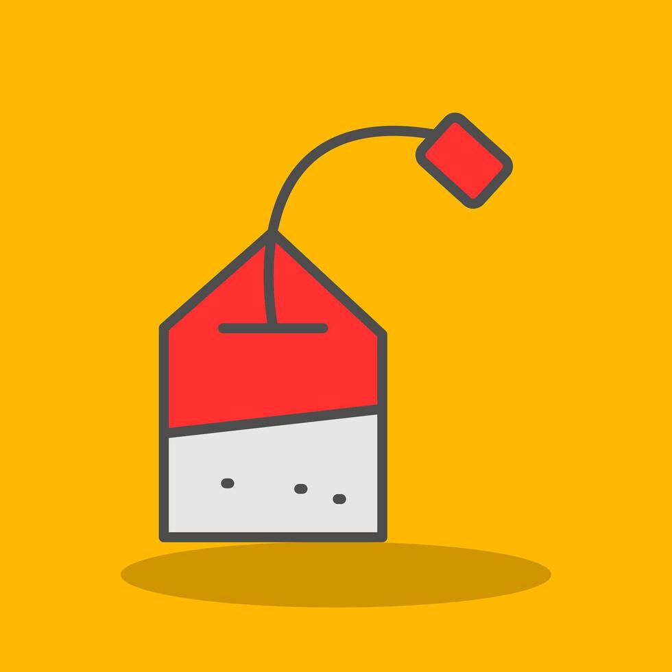 Tea Bag Filled Shadow Icon vector