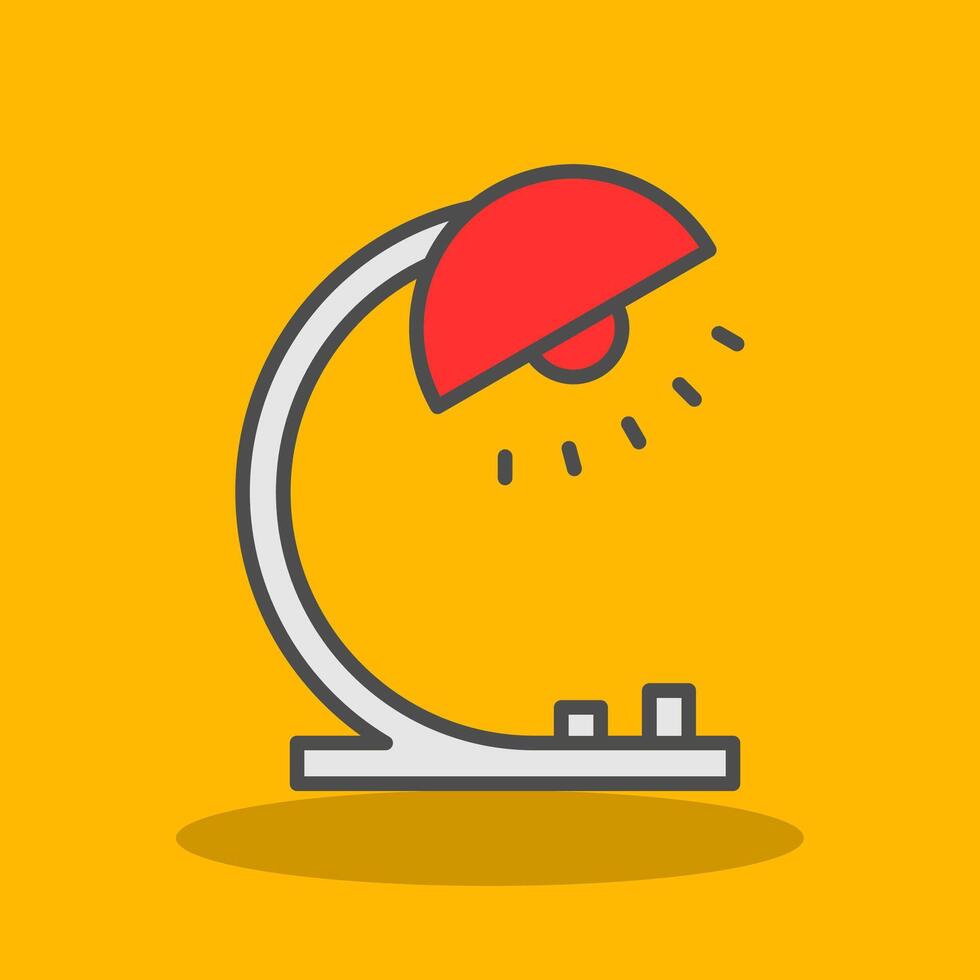 Desk Lamp Filled Shadow Icon vector
