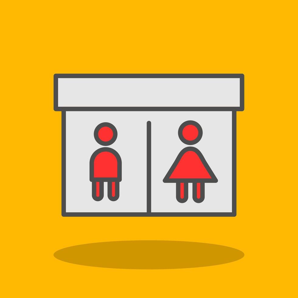 Public Toilet Filled Shadow Icon vector