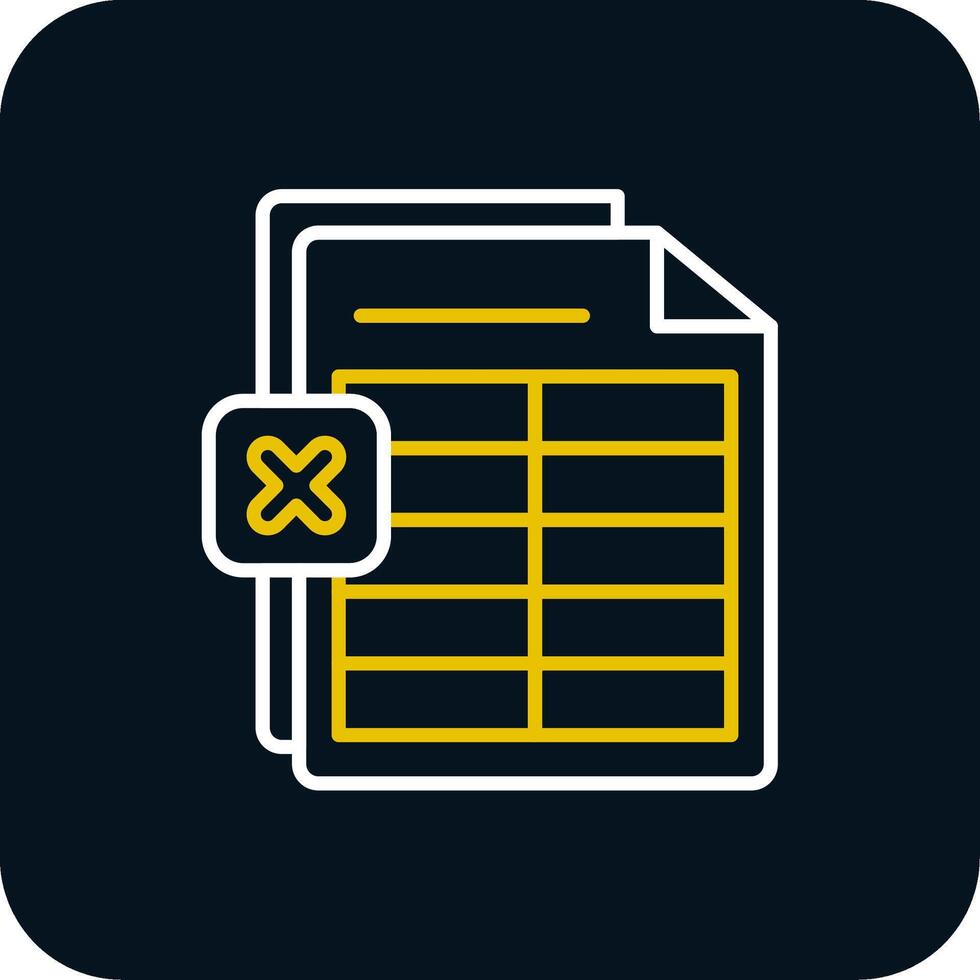 Excel Line Red Circle Icon vector