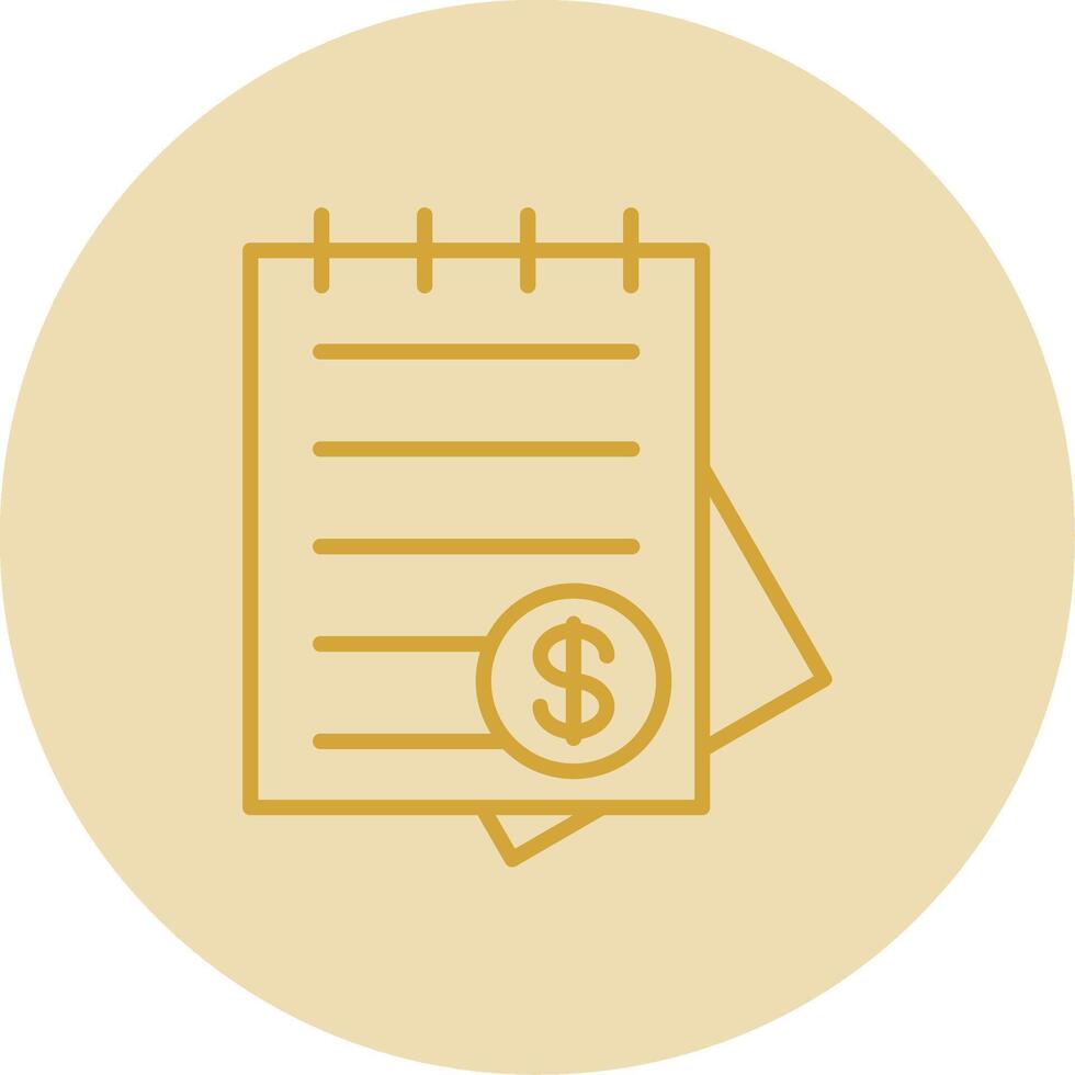Document Line Yellow Circle Icon vector