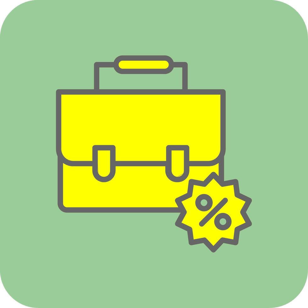 Business Discount Filled Yellow Icon vector