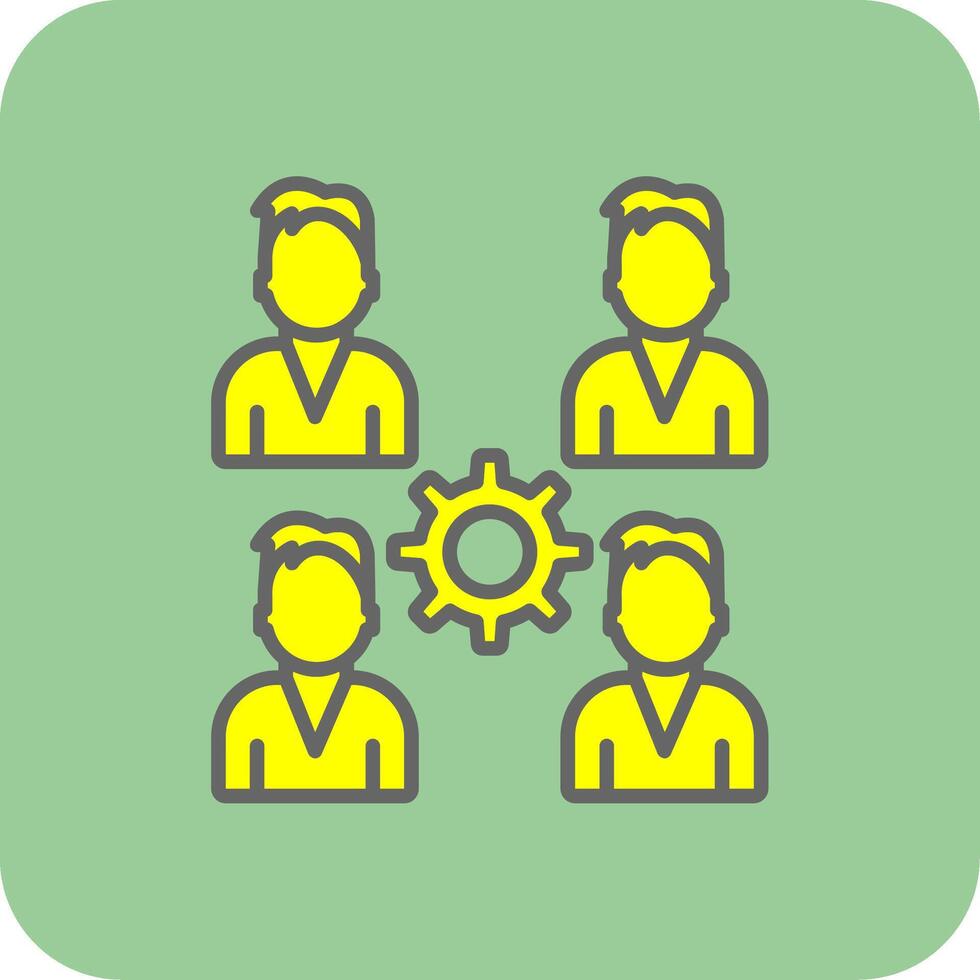 Pro Group Team Filled Yellow Icon vector