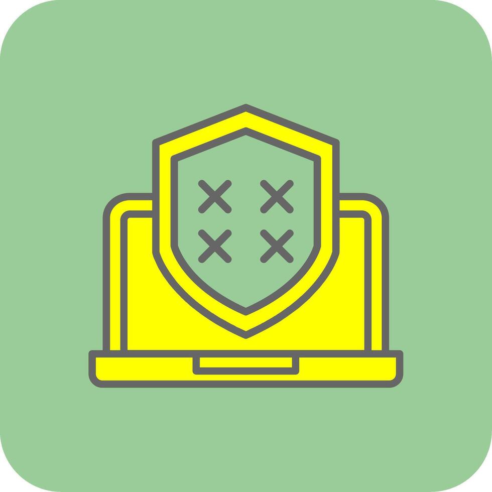 Security Laptop Password Filled Yellow Icon vector