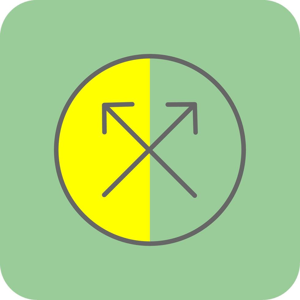 Intersect Filled Yellow Icon vector