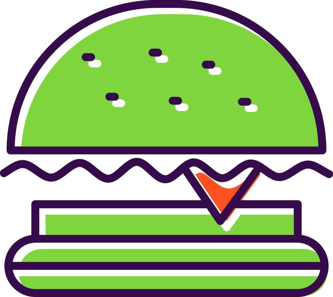 Burger Fast Food filled Design Icon vector