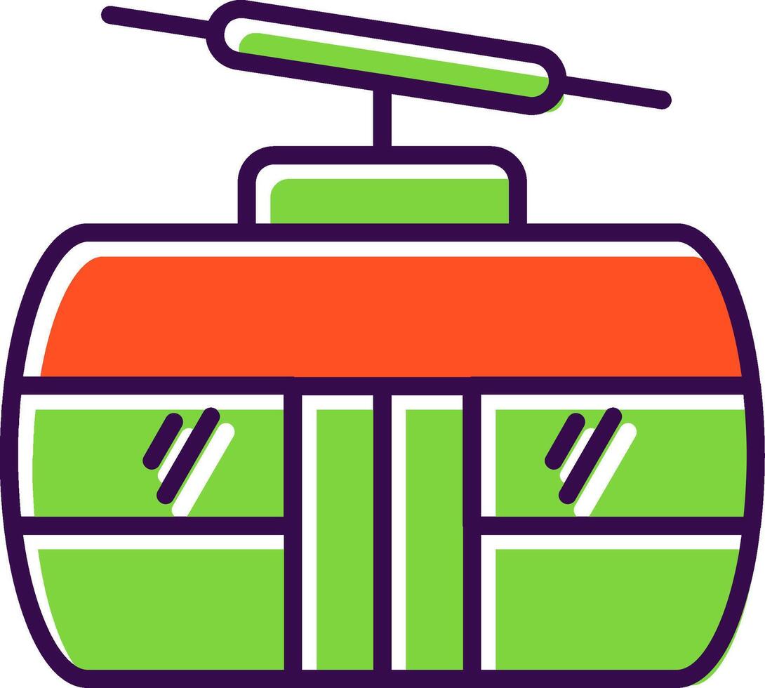 Cableway filled Design Icon vector