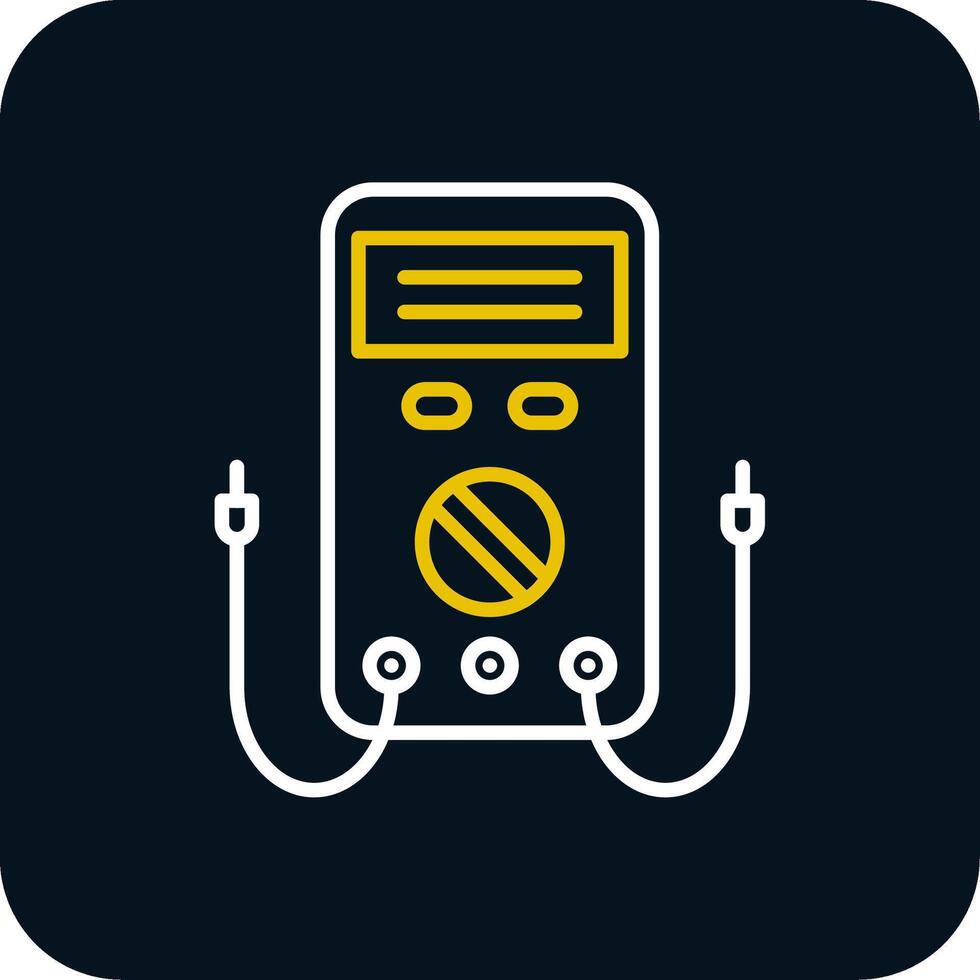 Multimeter Line Red Circle Icon vector