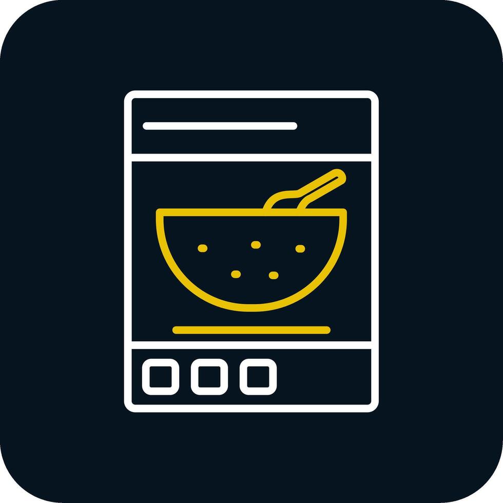 Cereals Line Red Circle Icon vector