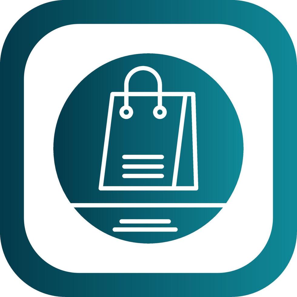 Shopping Bag Glyph Gradient Corner Icon vector