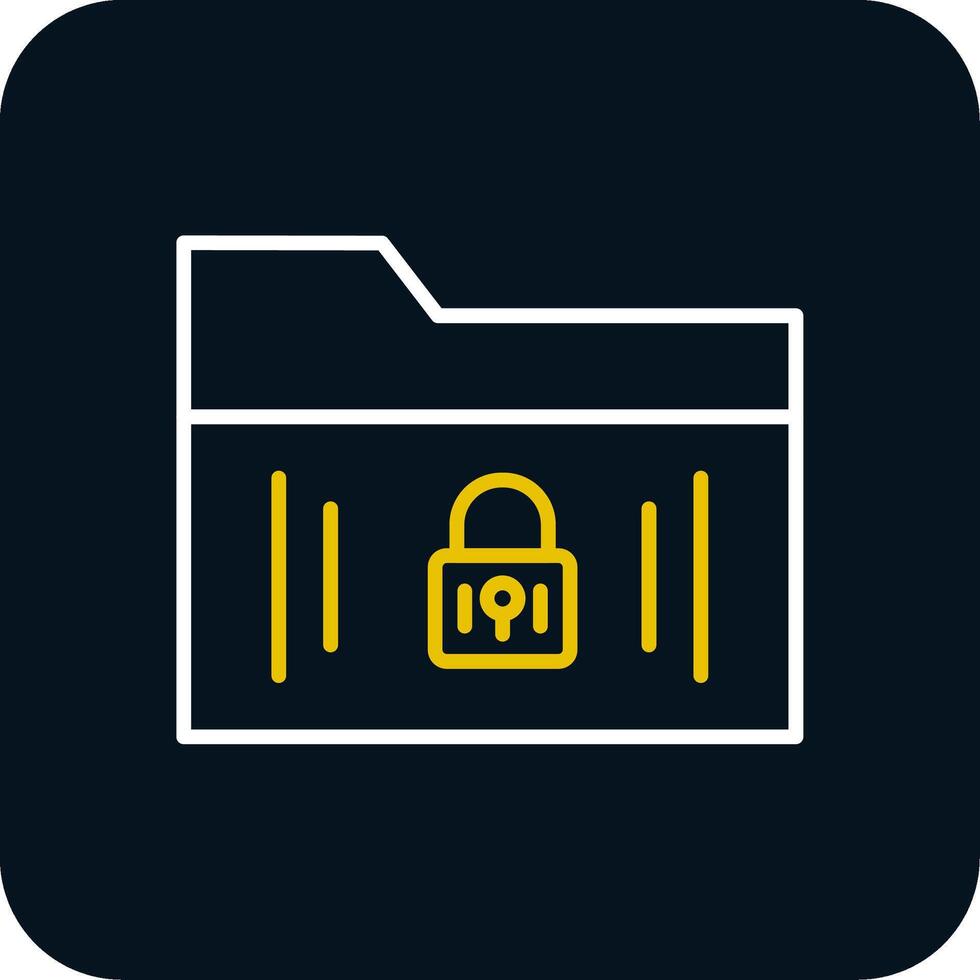 Secure Folder Line Red Circle Icon vector