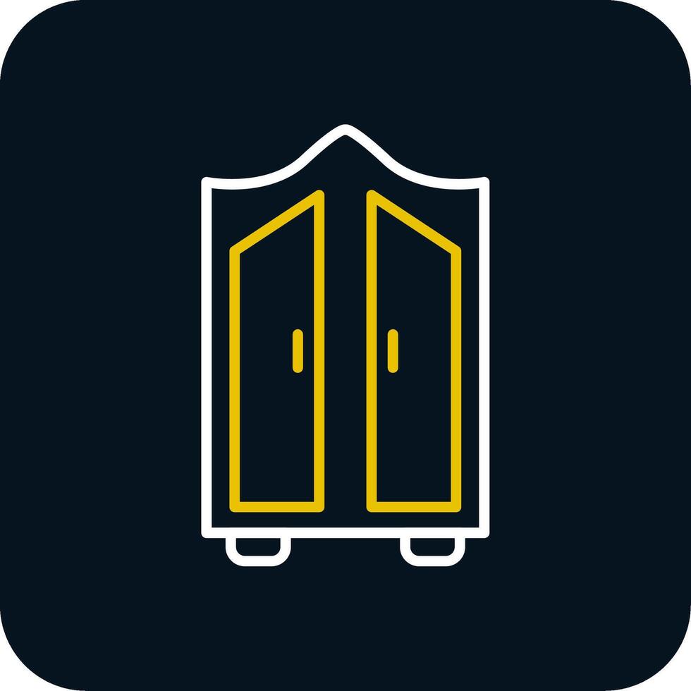 Wardrobe Line Red Circle Icon vector