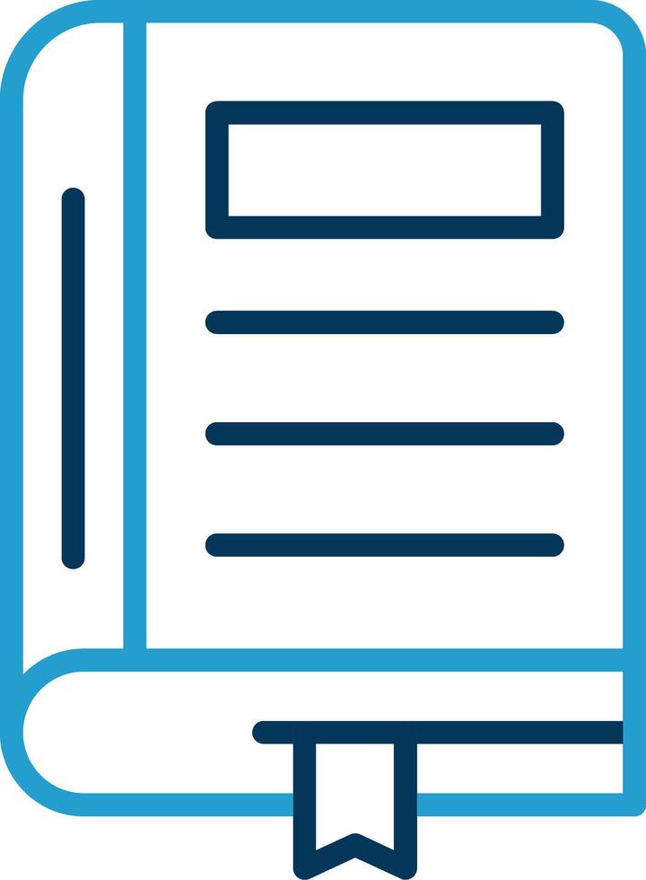 Book Line Blue Two Color Icon vector