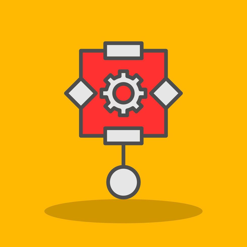 Algorithm Filled Shadow Icon vector