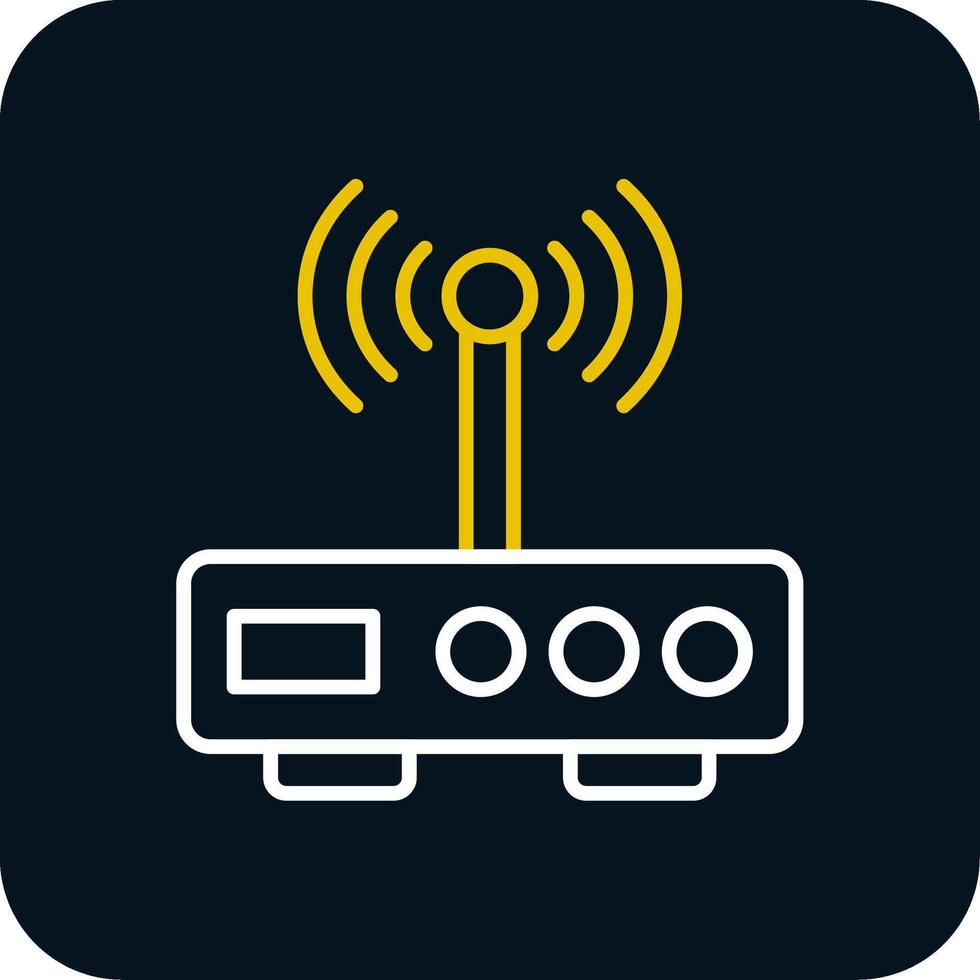 Modem Line Red Circle Icon vector