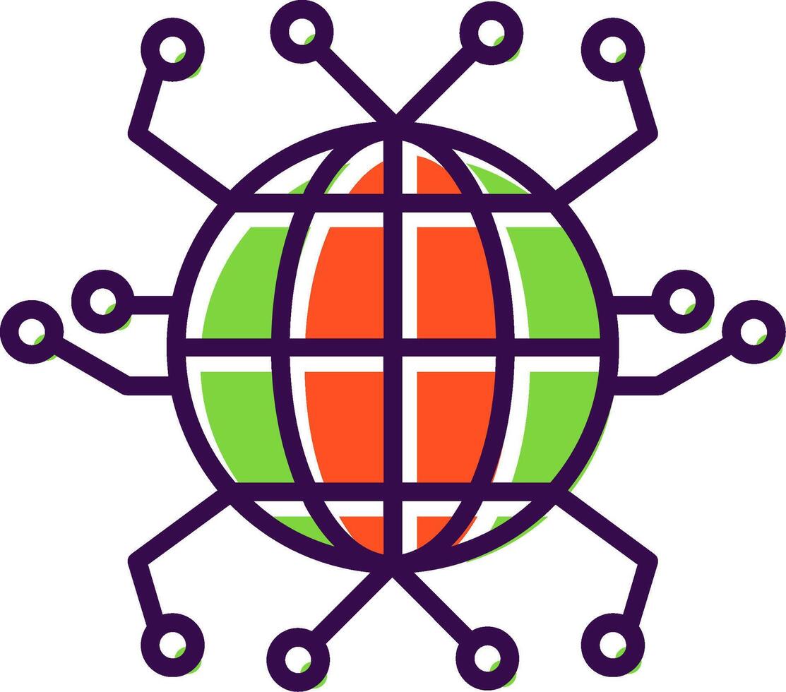 Global Networking filled Design Icon vector