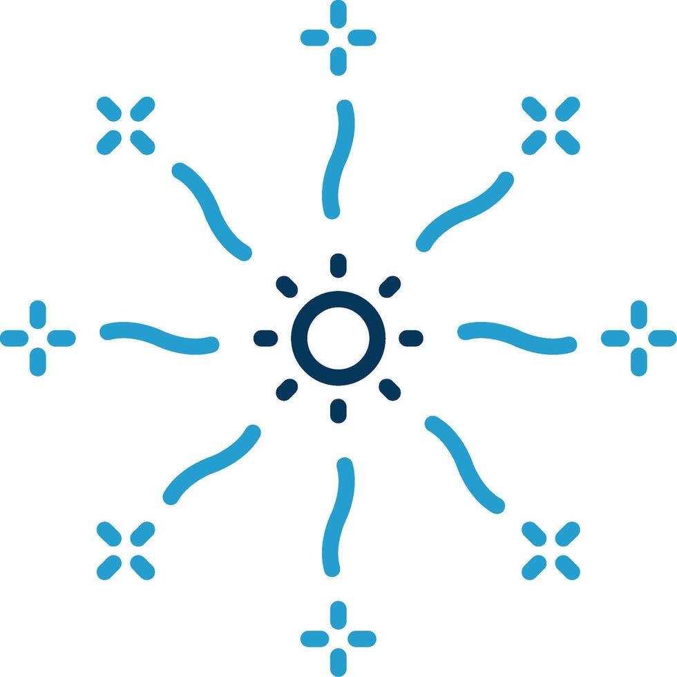 Firework Line Blue Two Color Icon vector