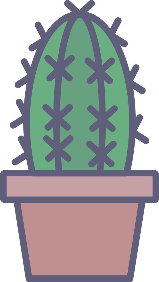 Cactus Line Filled Light Icon vector