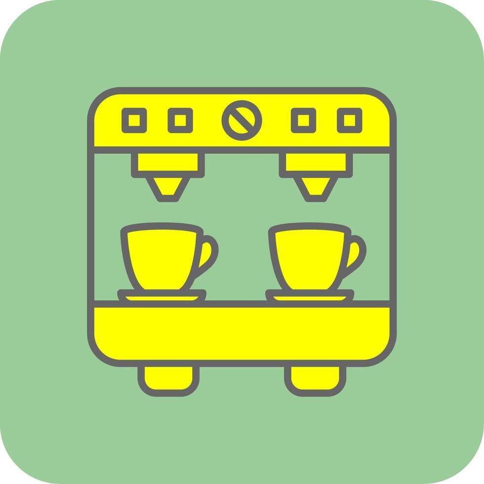 Coffee Machine Filled Yellow Icon vector