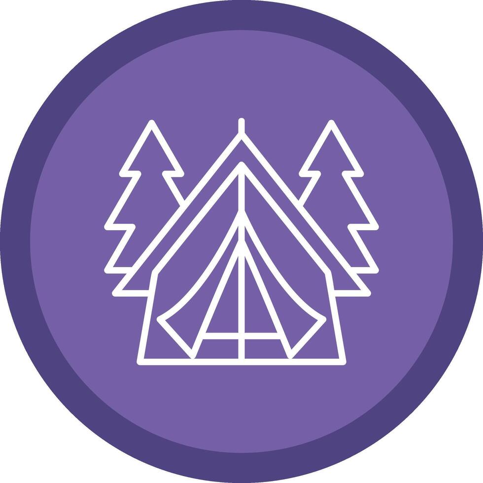 Tent Line Multi Circle Icon vector