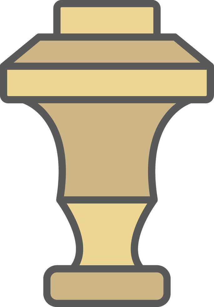 Curtain Top Line Filled Light Icon vector