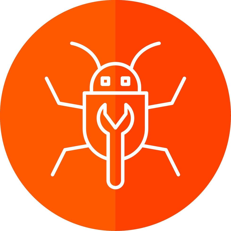 Bug Fixing Line Red Circle Icon vector