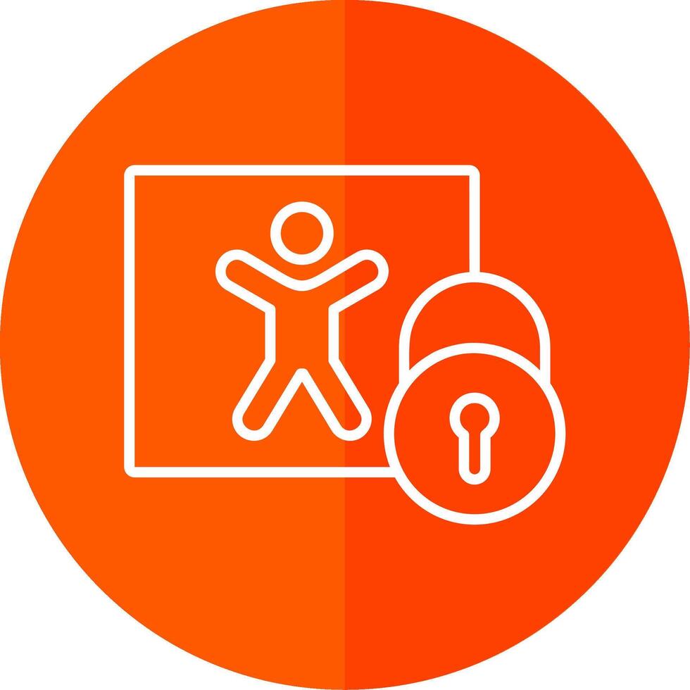 Parental Control Line Red Circle Icon vector
