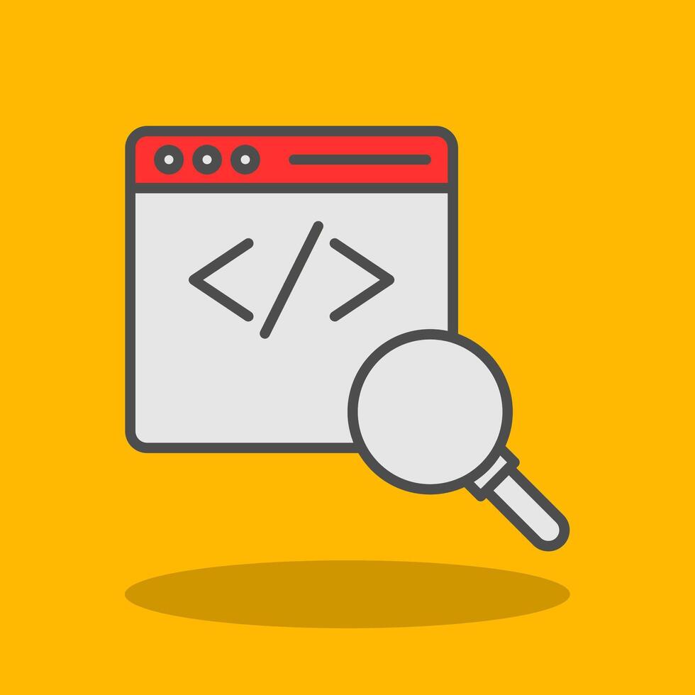 Code Review Filled Shadow Icon vector
