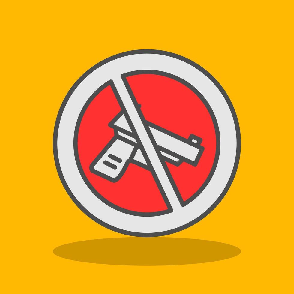 No Gun Filled Shadow Icon vector