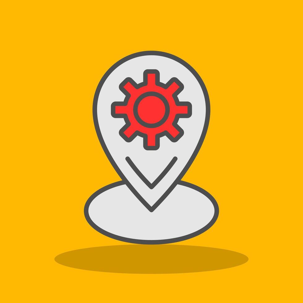 Location Filled Shadow Icon vector