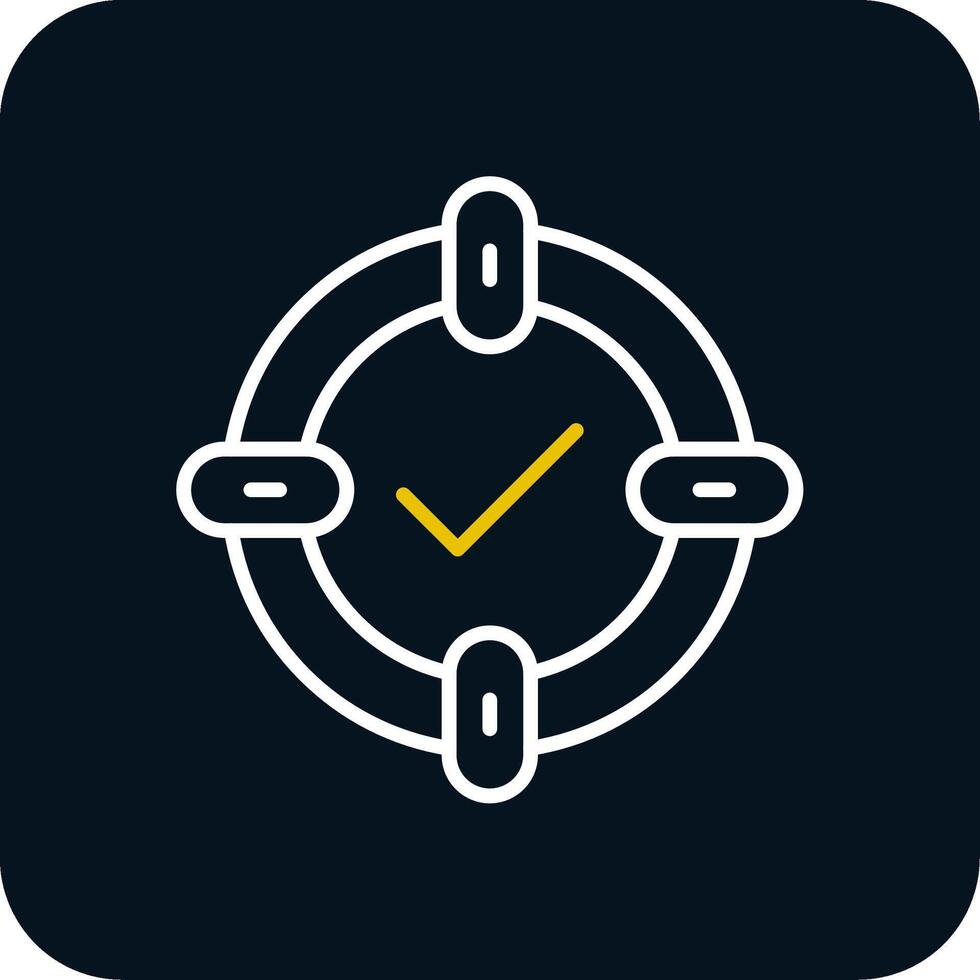 Target Line Red Circle Icon vector