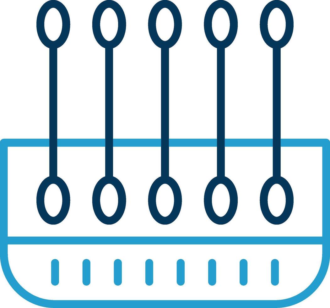 Cotton Buds Line Blue Two Color Icon vector